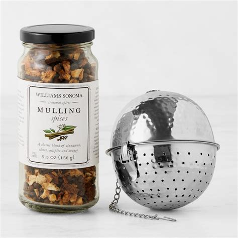 Williams Sonoma Mulling Spices & Hammered Spice Ball Set